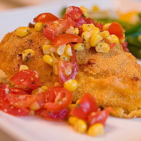 Cornmeal-Crusted Chicken with Corn Salsa for 2