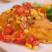 Cornmeal-Crusted Chicken with Corn Salsa for 2