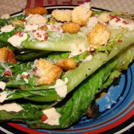 Grilled Romaine Salad with a Parmesan