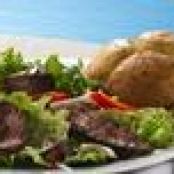 Grilled Steak Salad with Dinner Rolls