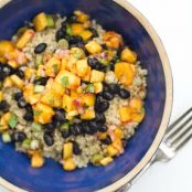 Black Bean and Quinoa Bowl with Peach Salsa