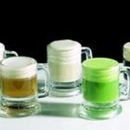 Minibeers: Toasted Almonds, Aniseed-Flavored Consommé, Horchata, Asparagus and Black Truffle