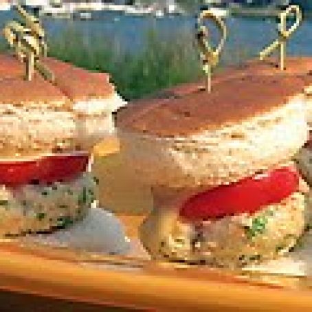 Rock Shrimp Burgers with Wasabi Mayo