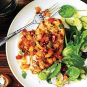 Pan Grilled Chicken with Chorizo Confetti