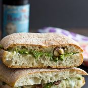 Cruelty Free Sandwich Diet:  shiitake panini with roasted asparagus pesto