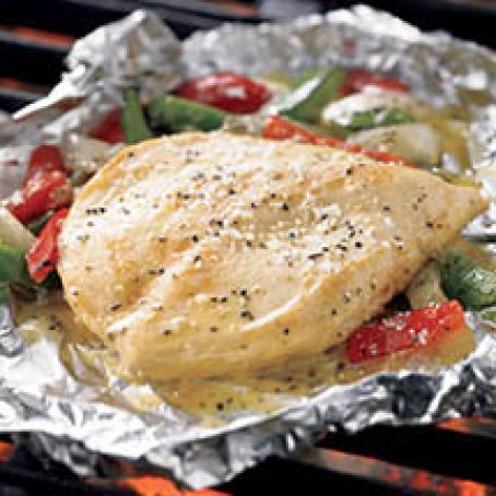 Lemon Pepper Chicken Grill Pouch with Pepper & Onions