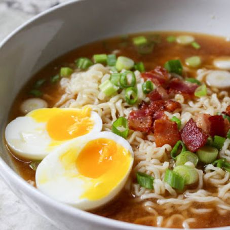 Homemade Ramen with Bacon & Soft-Boiled Eggs