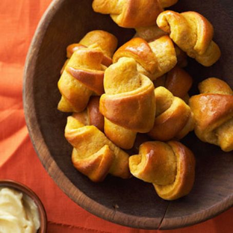 Pumpkin Crescent Rolls with Honey Butter