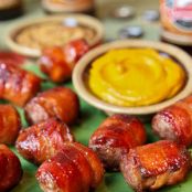 Bacon Wrapped Beer 'n Brat Bites