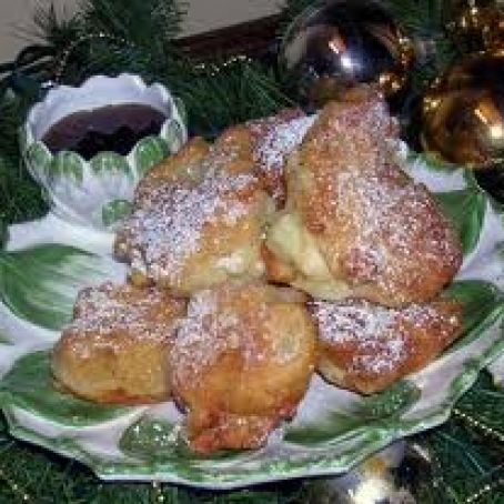 Sunny's Apple Fritters with Peanut Butter Caramel Sauce