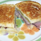 Grilled Roast Beef with Melted Pepper Jack Cheese