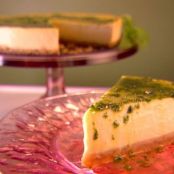 Mango Cheesecake with Basil Lemon Syrup