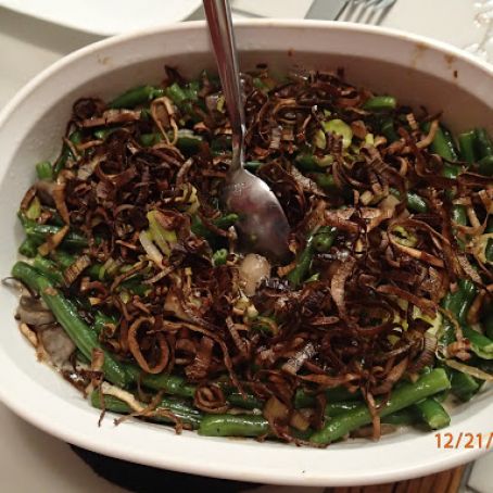 Green Bean Casserole with Fried Leeks
