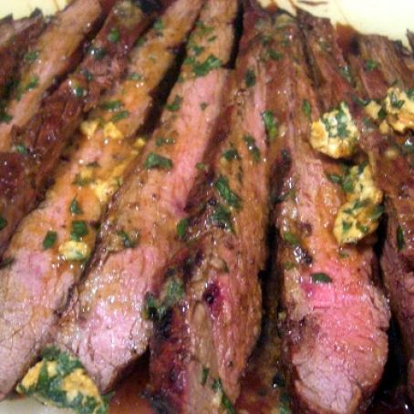 Smoked Paprika Flank Steak With Basil Butter
