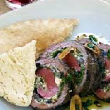 Greek-Style Flank Steak Wheels (Rachael Ray)