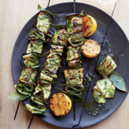 Swordfish Skewers with Salsa Verde