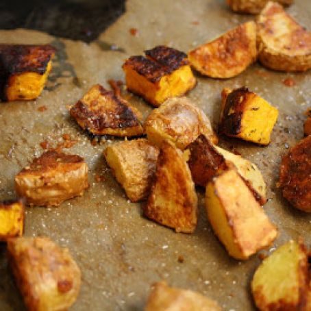 Parmesan-Roasted Potatoes and Squash, GF