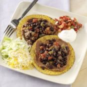 Black Bean and Beef Tostadas
