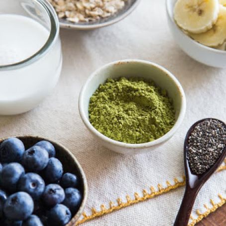 matcha overnight oats with summer berries