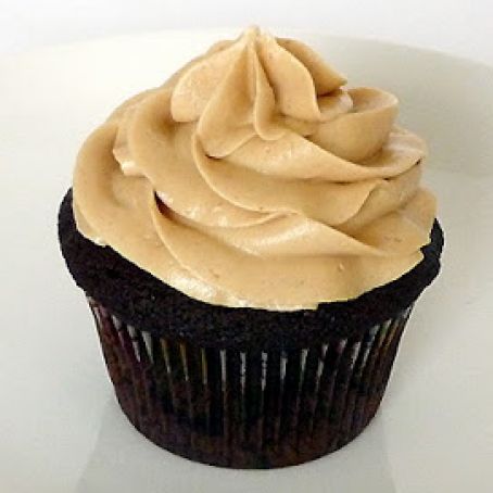 Dark Chocolate Cupcakes with Peanut Butter Frosting