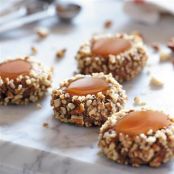 Chocolate Caramel Thumbprint Cookies