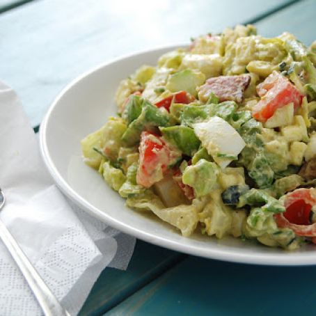 Bacon n’ Egg Salad with Probiotic Avocado Dressing