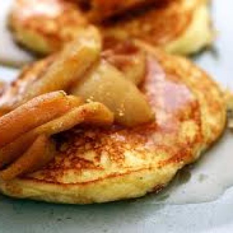 Lemon Ricotta Pancakes with Sauteed Apples