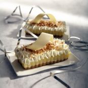Pay de chocolate blanco con crema de coco