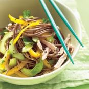 Cold Soba-Noodle Salad with Chicken, Peppers, and Cucumber