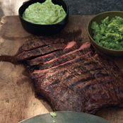 Beef - Beer-Marinated Flank Steak with Aji and Guacamole