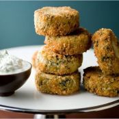 POTATO-SALMON & SPINACH PATTIES w/DILL CREAM