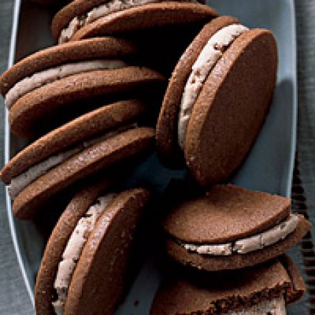 Milk-Chocolate Cookies with Malted Cream