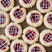 Raspberry Almond Shortbread Thumbprint Cookies