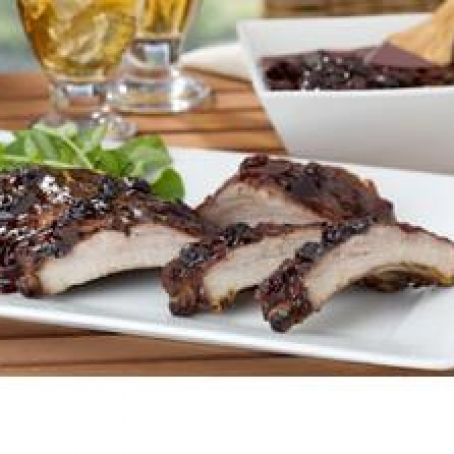 Blueberry and Ginger Glazed Pork Ribs
