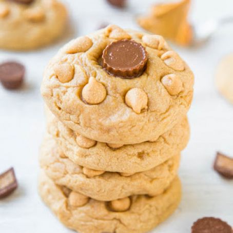 Soft and Chewy Triple Peanut Butter Cookies