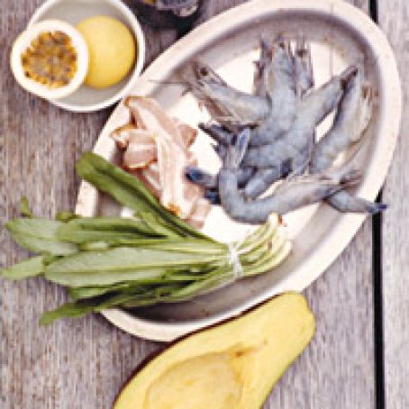 Bacon-Wrapped Shrimp with Passion Fruit Mustard