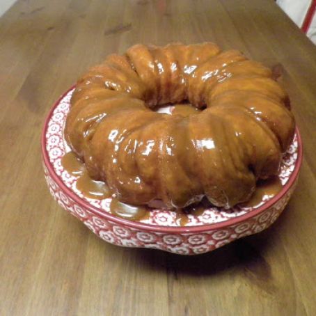 caramel rolls in a bundt pan