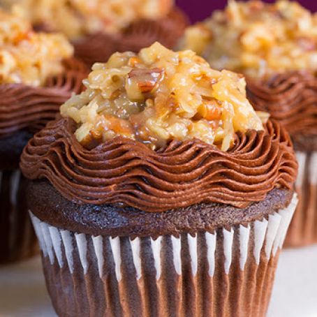 German Chocolate Cupcakes