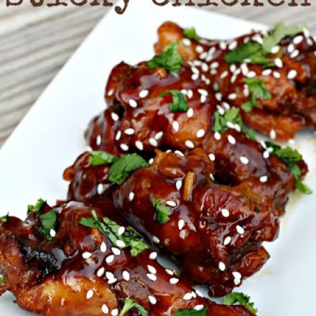 Slow Cooker Sticky Chicken Wings | Six Sisters' Stuff