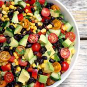 Cucumber, Black Bean, Avocado, Corn & Tomato Salad