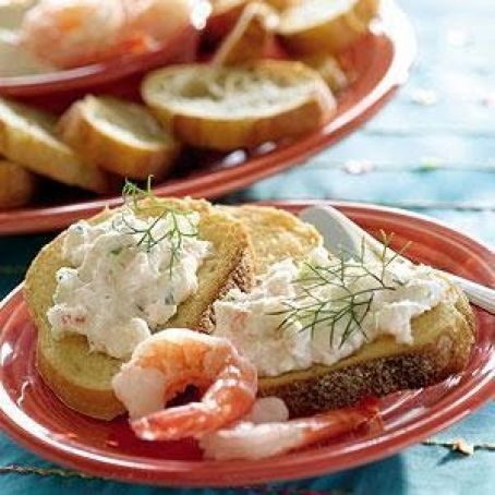 Shrimp Spread on Crostini