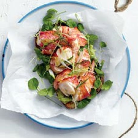 Open-Faced Lobster Rolls with Avocado Spread