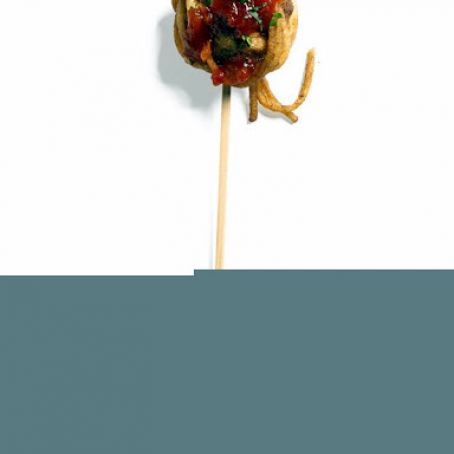 Spaghetti-and-Meatball Skewers