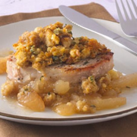 Pork Chops with Apples and Stuffing
