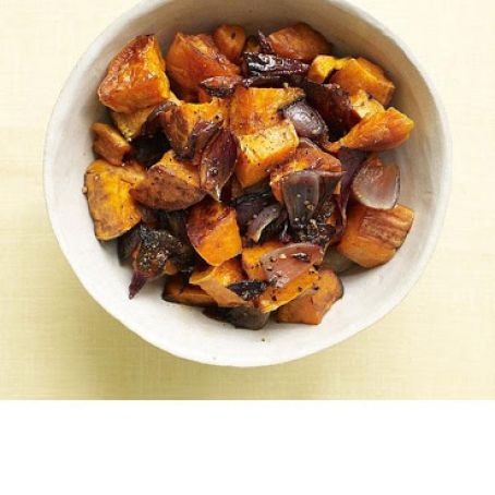 Roasted Sweet Potatoes with Red Onions
