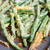 green beans - oven fried garlic parmesan green beans