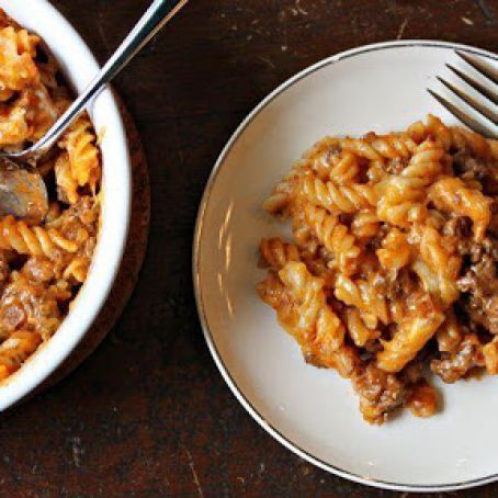 Queso Taco Pasta Bake