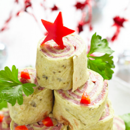 Stacked Ham and Cheese Pinwheels Wraps