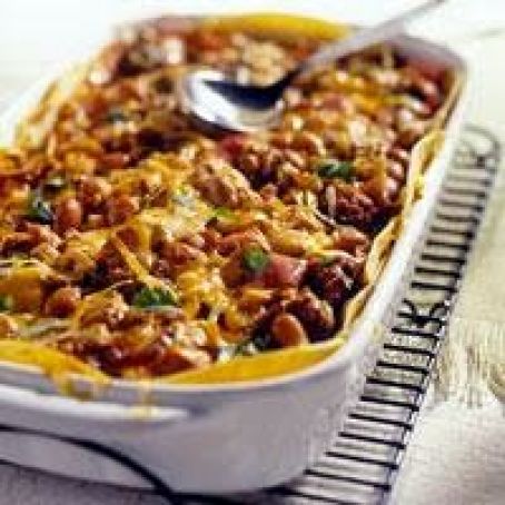 Bean-and-Beef Enchilada Casserole