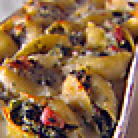 Shells with Crispy Pancetta and Spinach